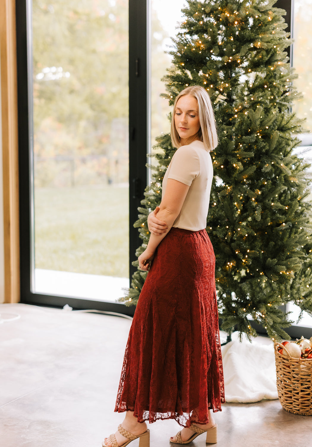 Ada' Lace Midi Skirt | Final Sale  Grace and Joy Company
