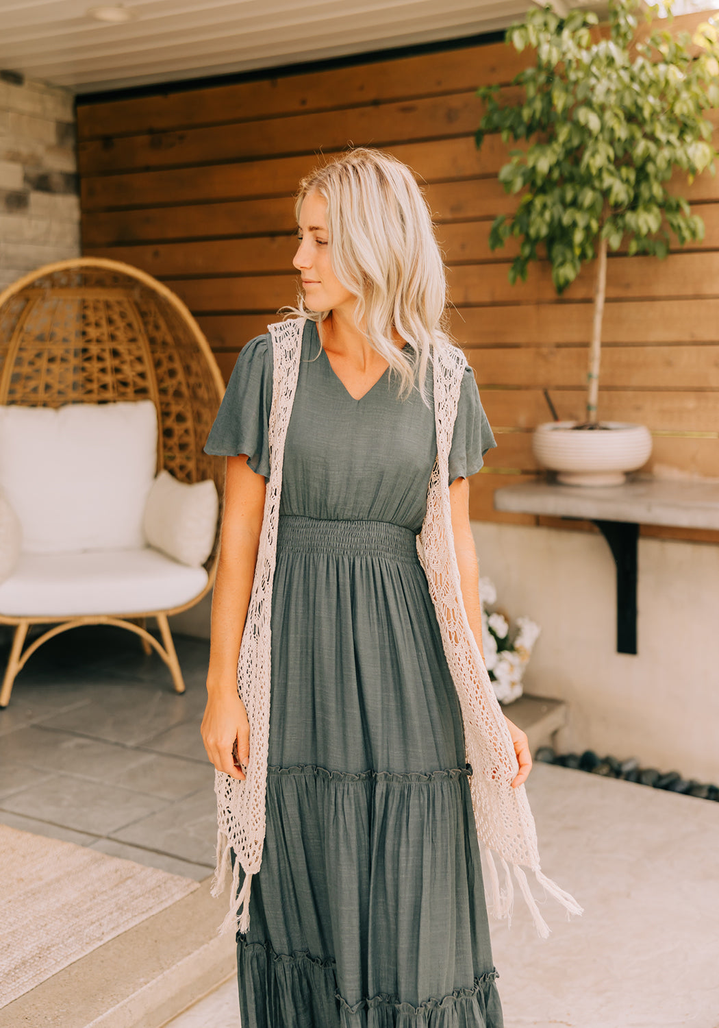 crochet vest dress bette dress with crochet vest