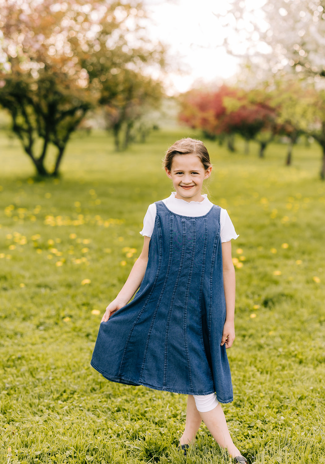 Girls 'Eliza' Smocked Denim Sleeveless Dress – Grace and Joy Company