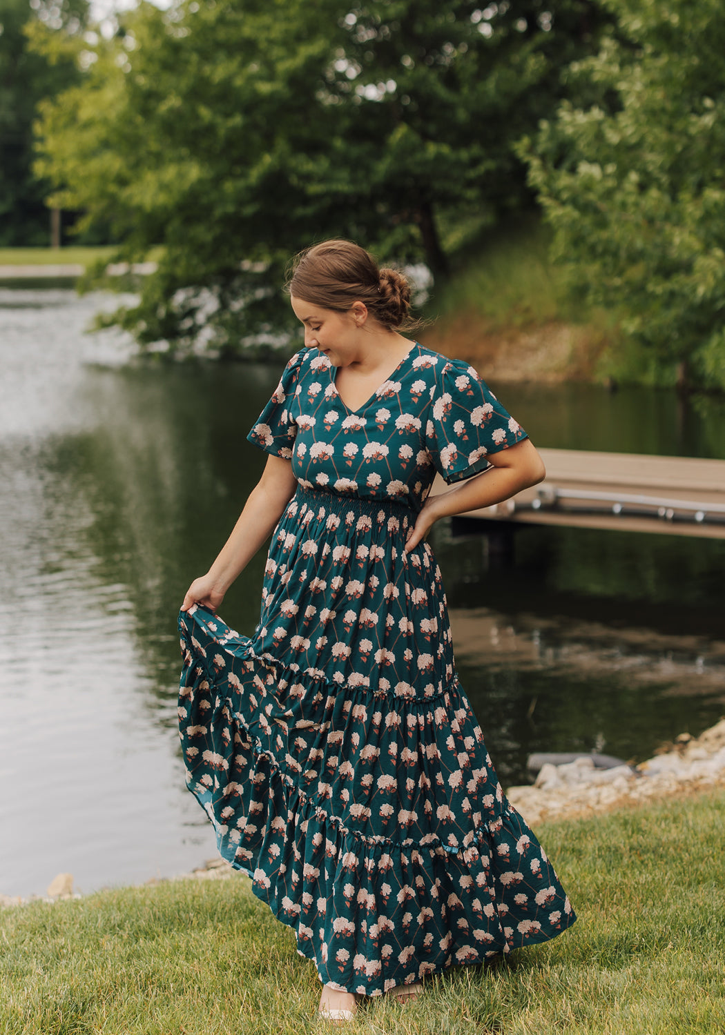 taylor dresses maxi 'Taylor' Dress in Wild Hydrangea up Midi / Maxi Color:Orange Flowers VSPR Where to Buy Homecoming