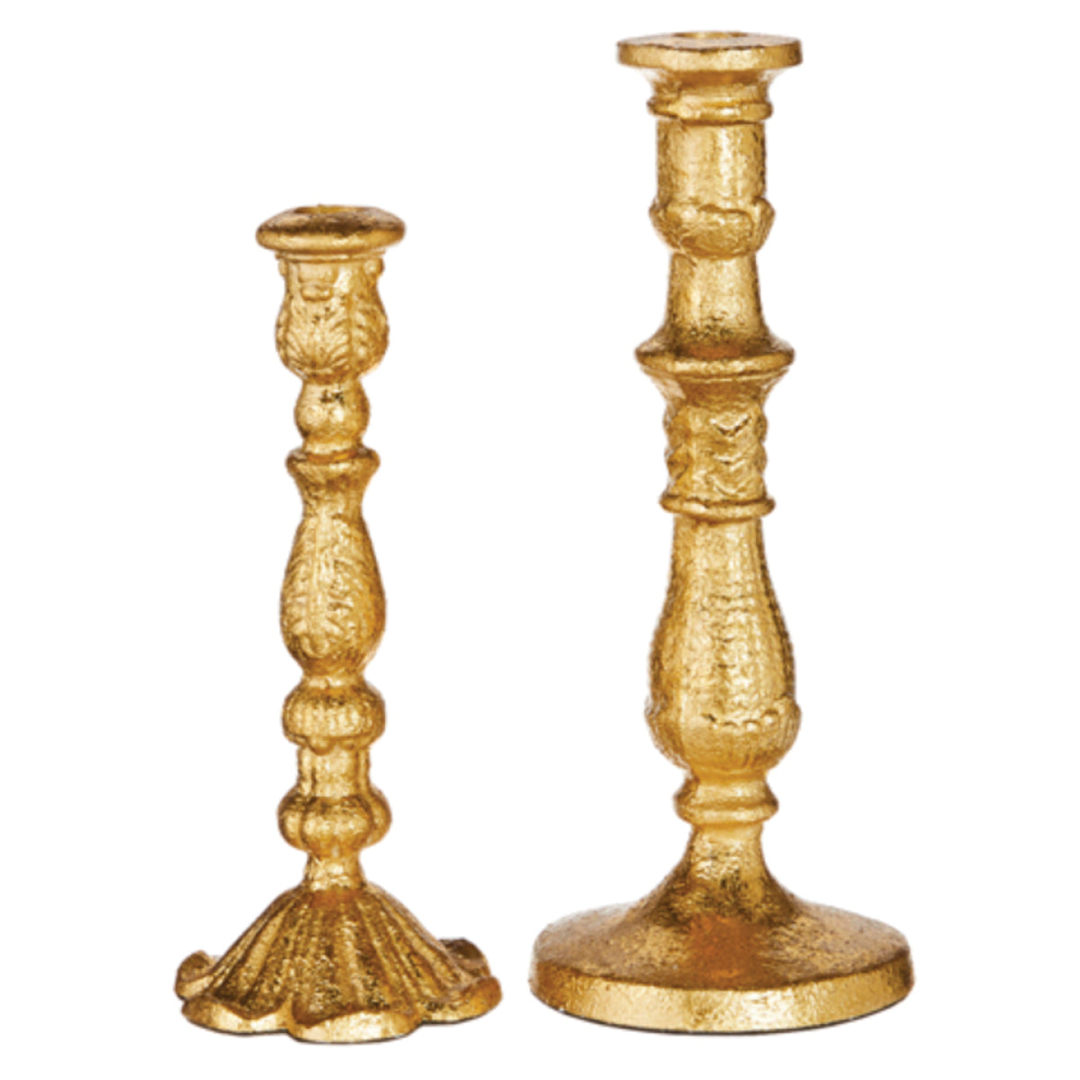 Gold Candle Sticks Set of 2 Grace and Joy Company