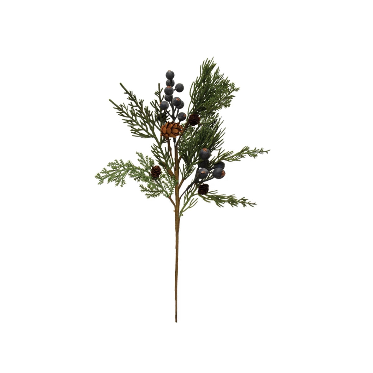 14" Cypress Pick w/ Natural Pinecones & Berries