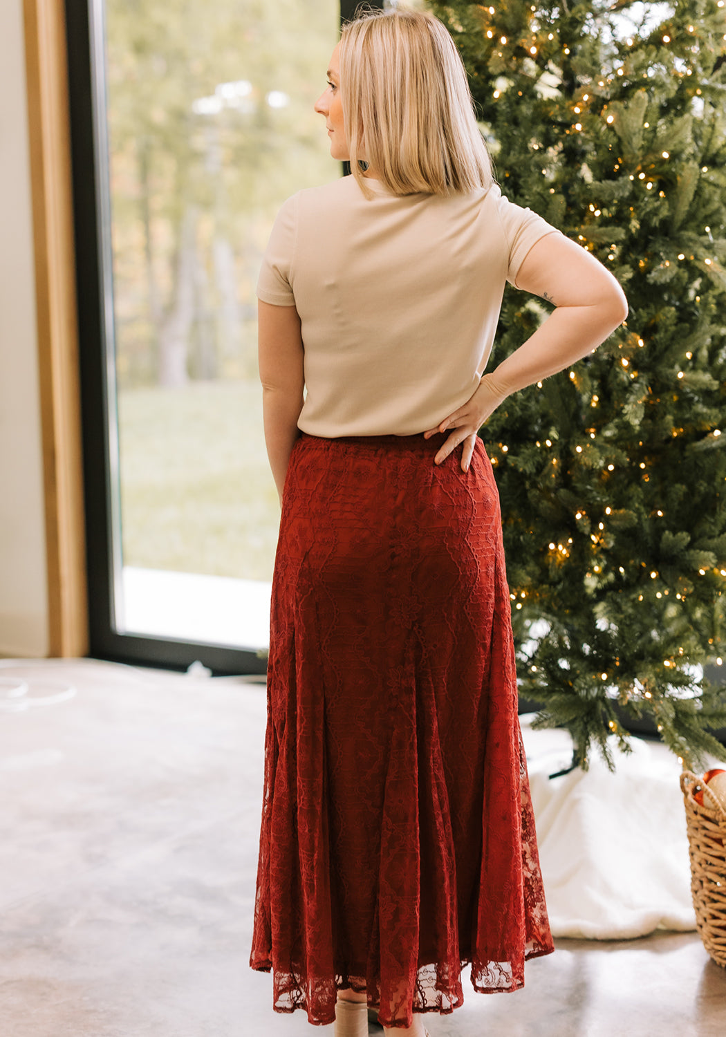 tiered dress maxi Sky to Moon Blaire Burgundy Satin Maxi Dress | Wine Babydoll Tiered Fit-and-Flare A-Line Corset Top