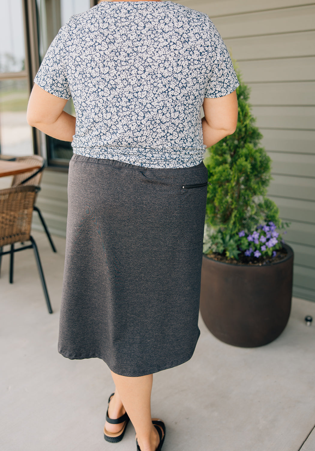 'Alexa' Skort in Warm Charcoal | Final Sale