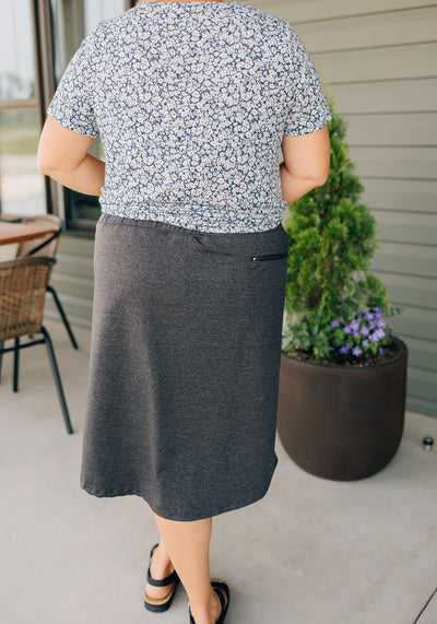 'Alexa' Skort in Warm Charcoal