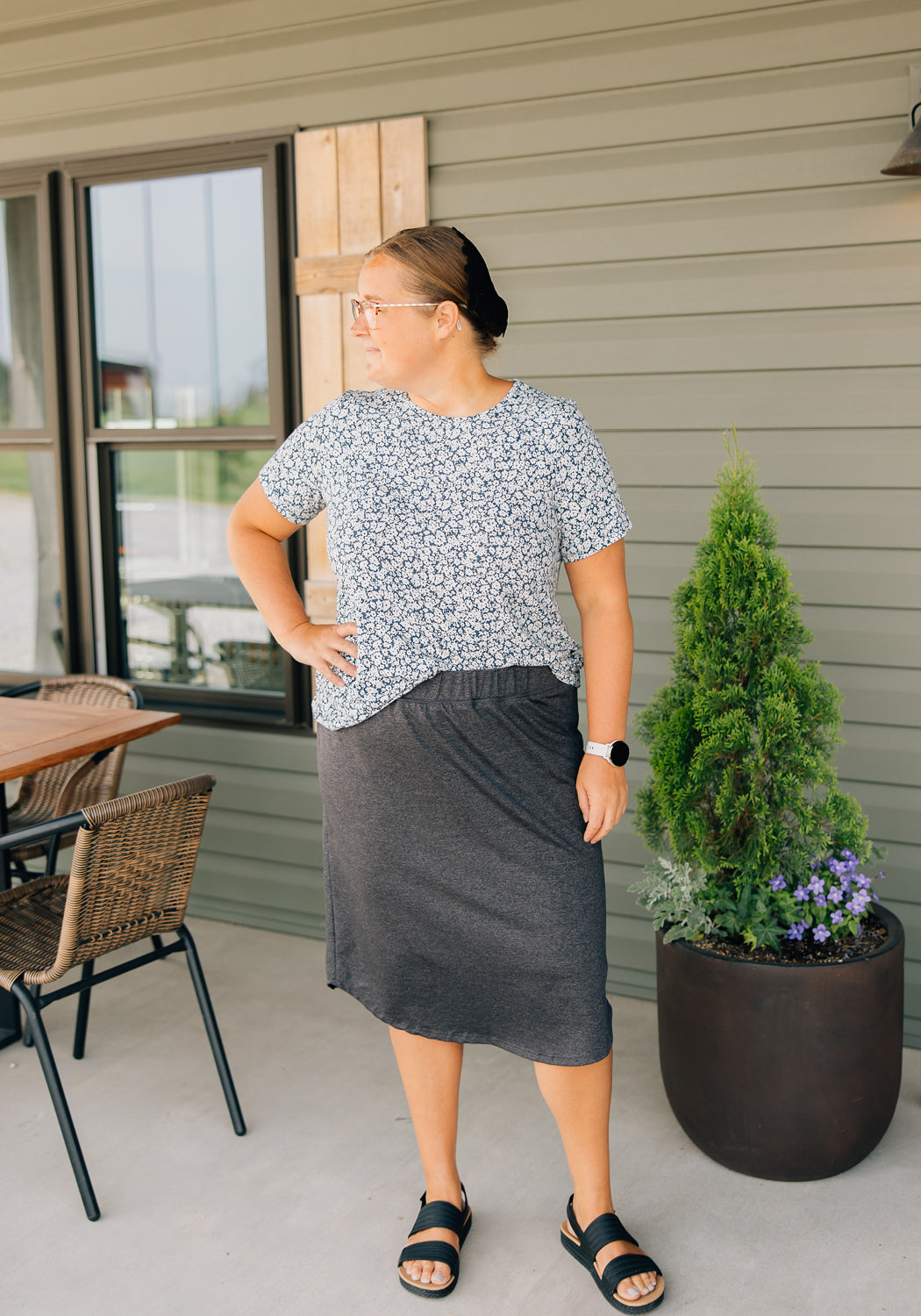 'Alexa' Skort in Warm Charcoal | Final Sale