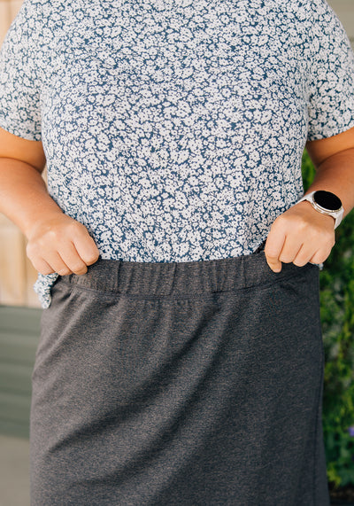 'Alexa' Skort in Warm Charcoal | Final Sale