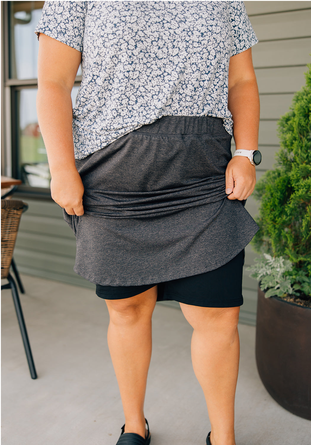 'Alexa' Skort in Warm Charcoal