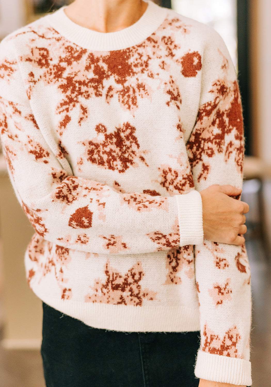 'Allison' Floral Crewneck Sweater