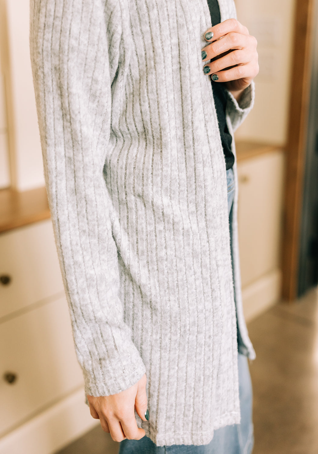 'Alyssa' Open Front Loose Knit Cardigan