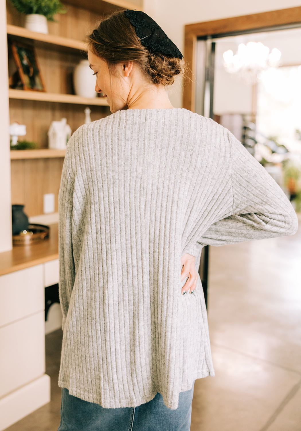 'Alyssa' Open Front Loose Knit Cardigan