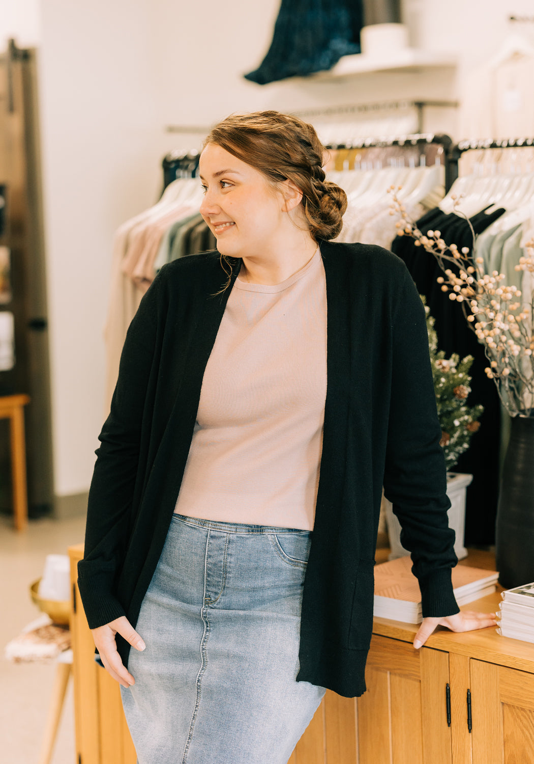 'Annie' Black Knit Cardigan