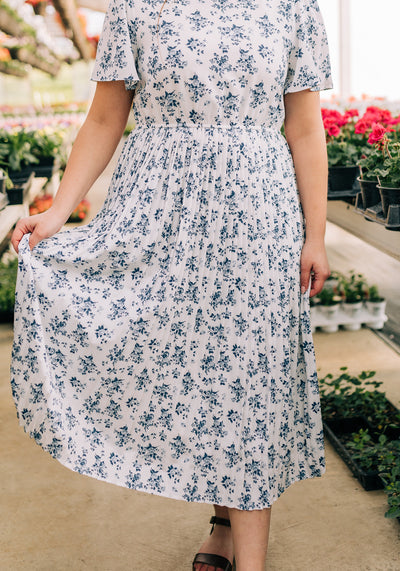 'Audrey' Floral Pleated Skirt Dress | Final Sale