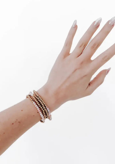 'Avary' Glass and Metallic Bead Bracelet
