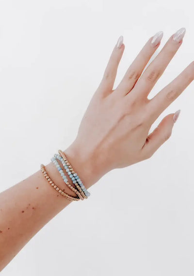 'Avary' Glass and Metallic Bead Bracelet