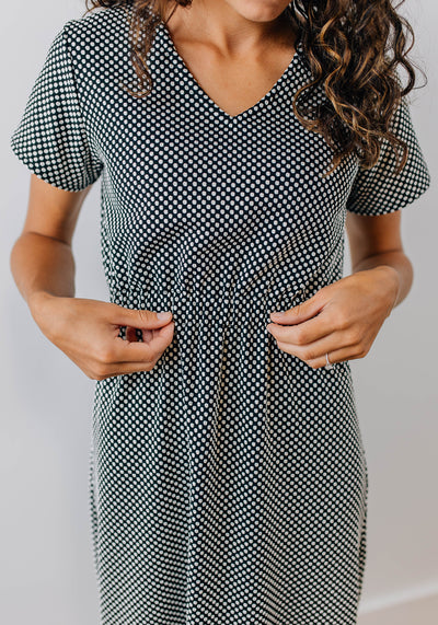 'Avery' Cinched Waist Midi Dress