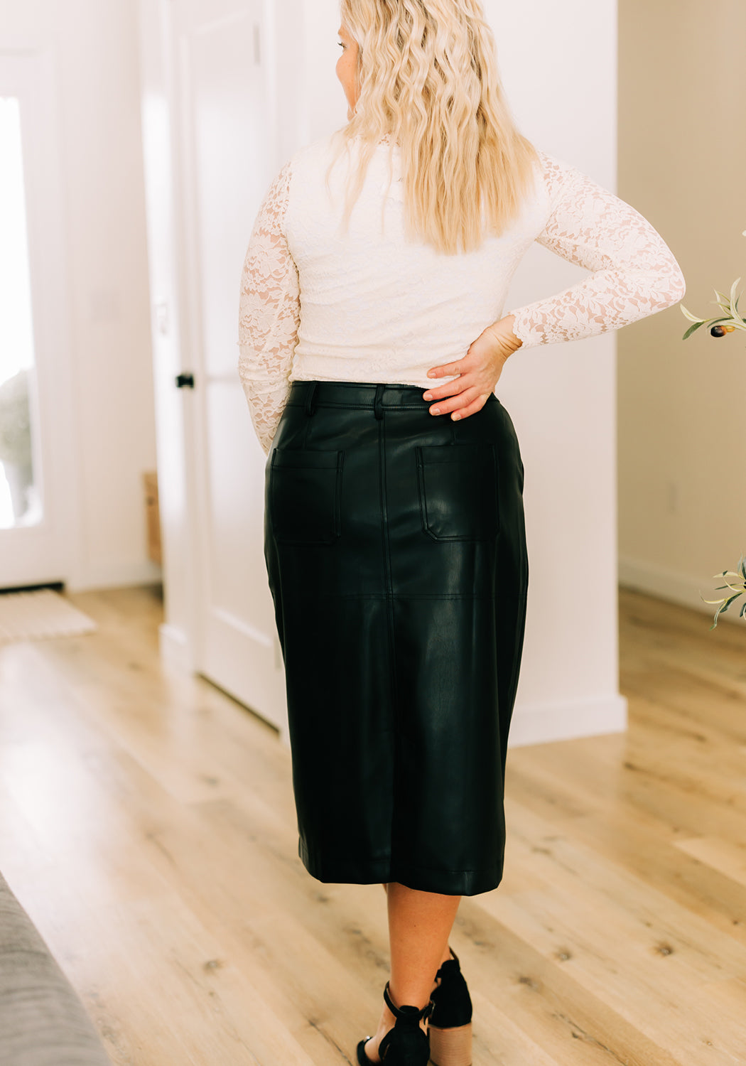 'Bella' Faux Leather Skirt