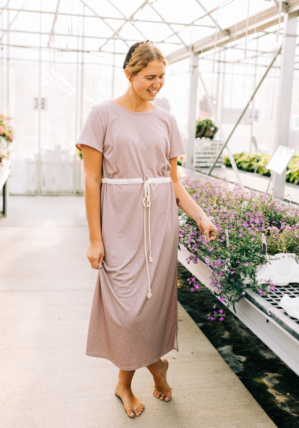'Bethany' Cinched Waist Midi Dress 'Bethany' Cinched Waist Midi Dress