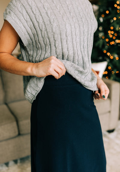 'Camille' Maxi Skirt in Navy