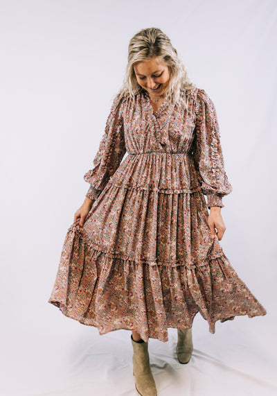 'Carolina' Floral Long Sleeve Maxi Dress