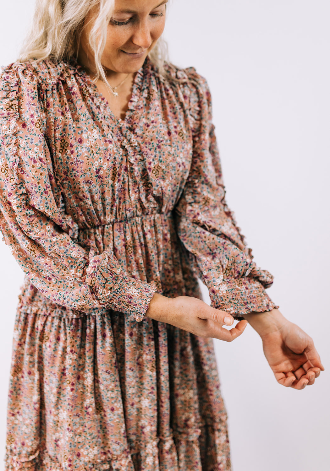 'Carolina' Floral Long Sleeve Maxi Dress