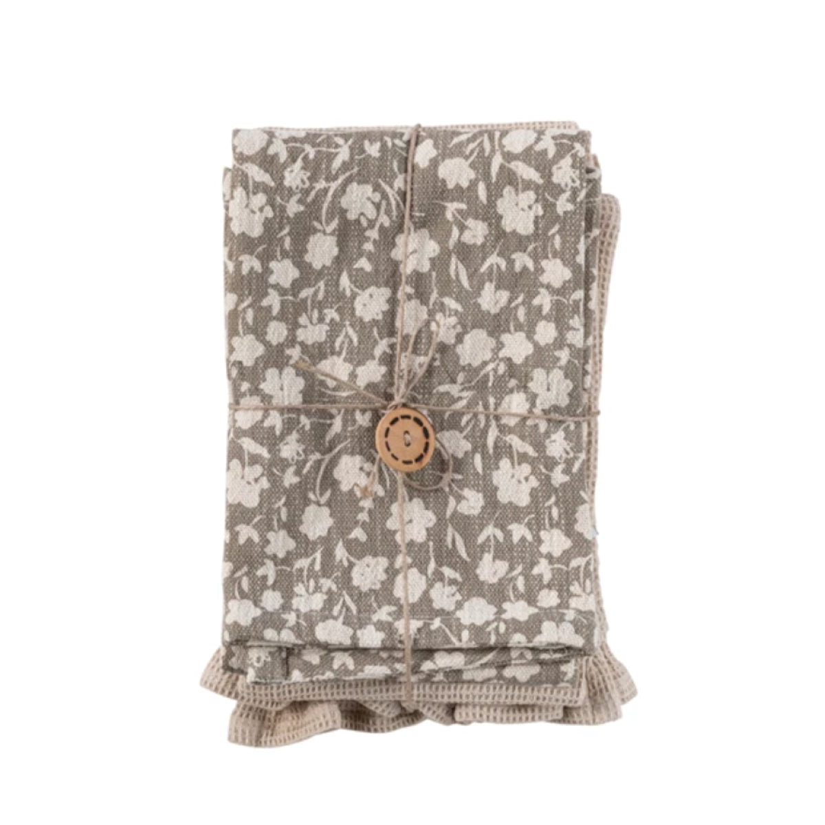 Cotton Slub Printed & Cotton Waffle Tea Towels