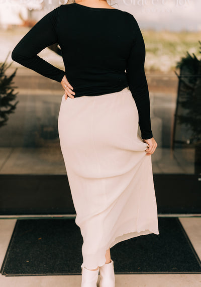 'Diane' Cream Maxi Skirt | Final Sale