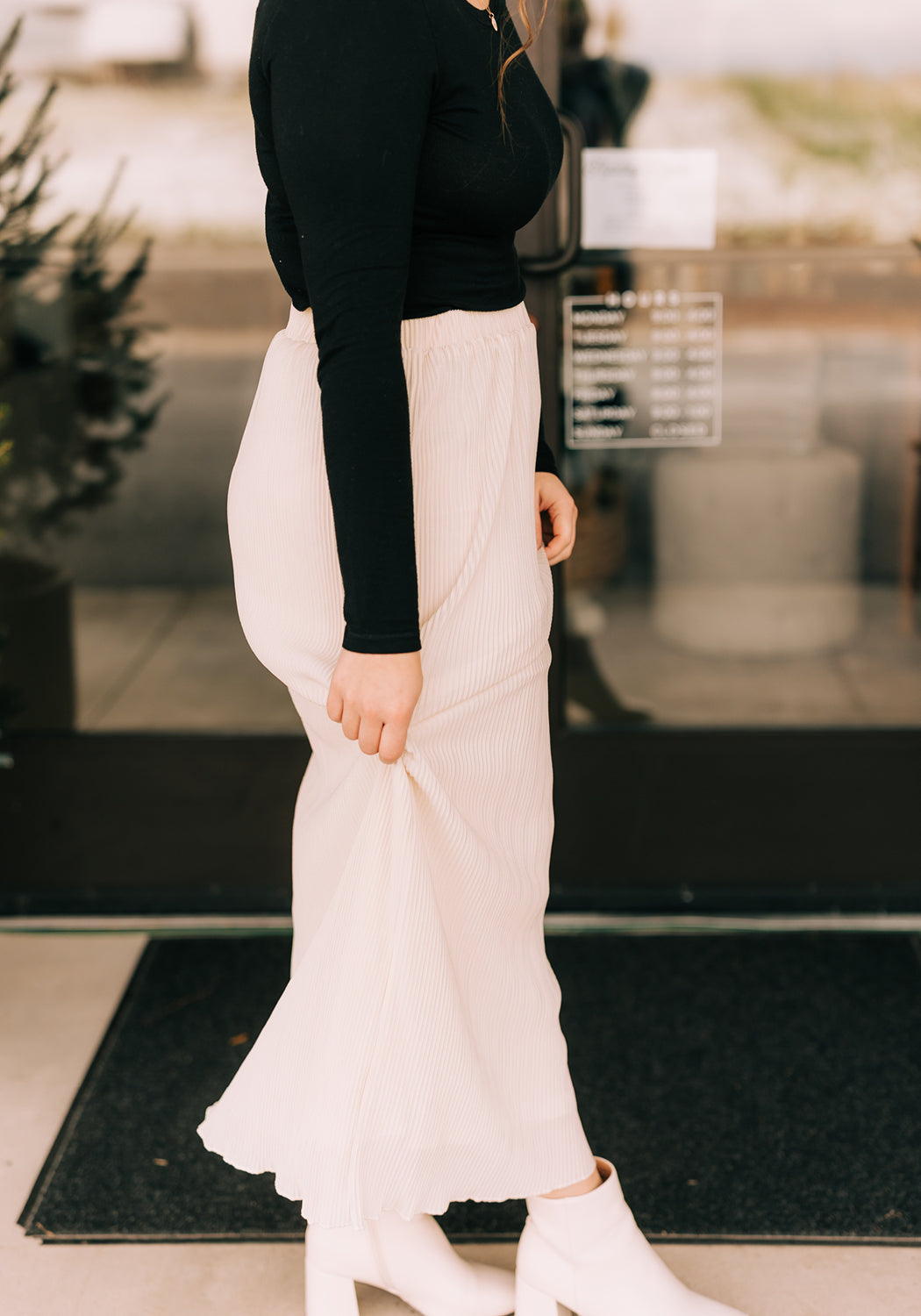 'Diane' Cream Maxi Skirt | Final Sale