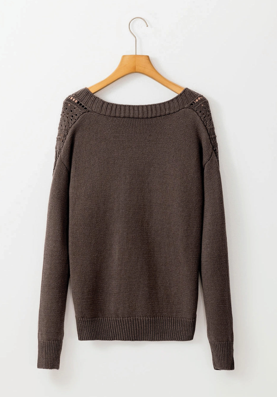 'Elaine' Open Knit Drop Shoulder Sweater