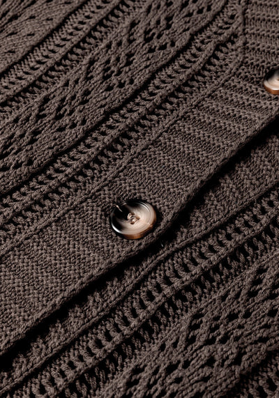 'Elaine' Open Knit Drop Shoulder Sweater