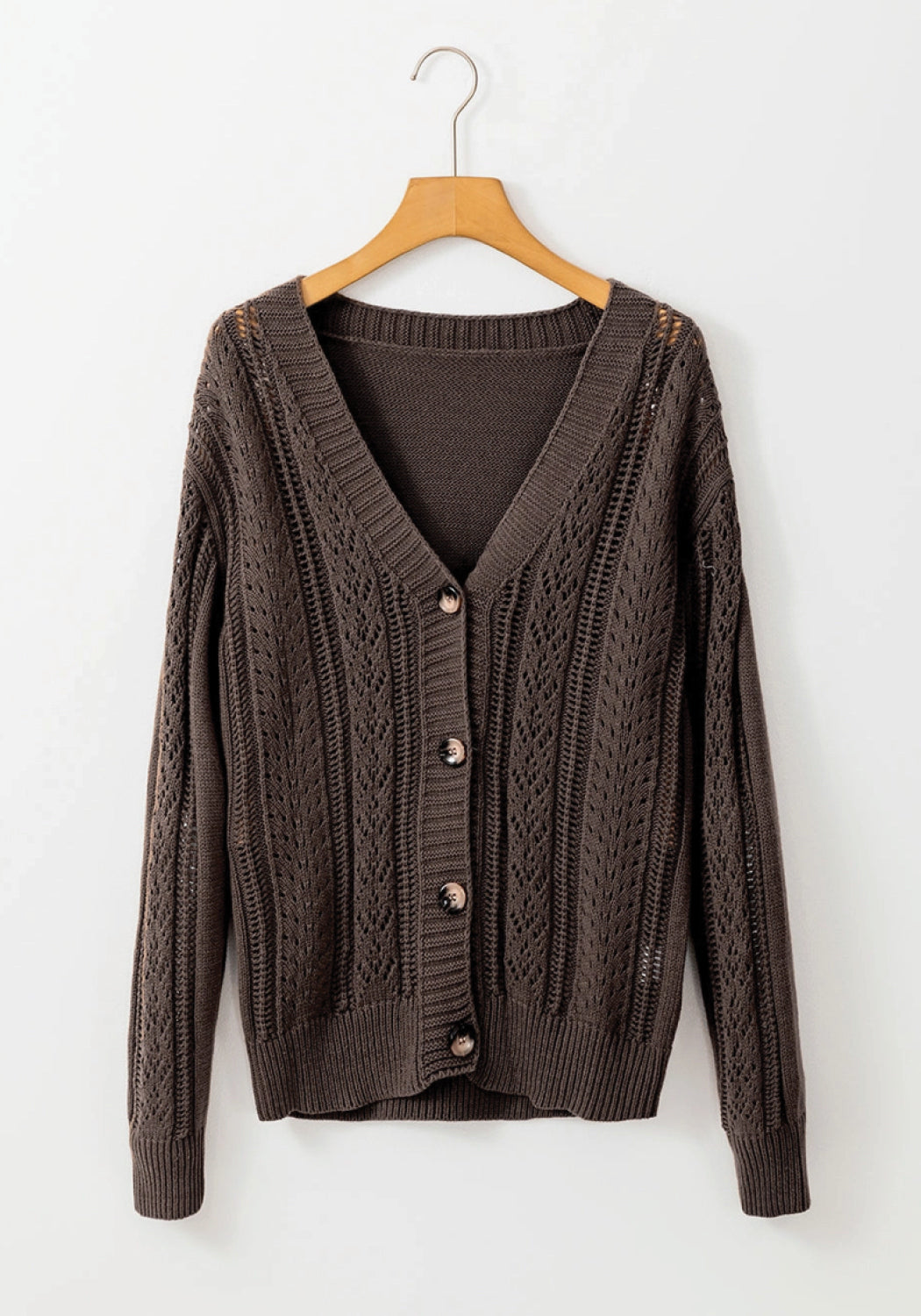 'Elaine' Open Knit Drop Shoulder Sweater