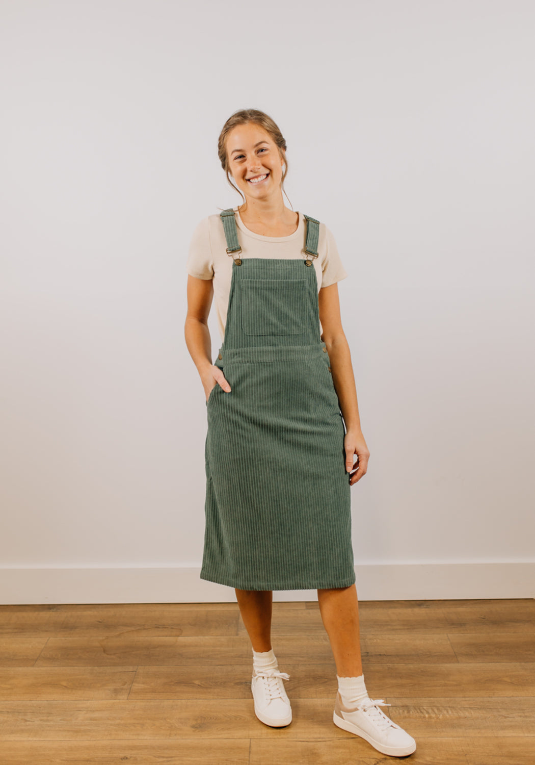 'Ellie' Corduroy Overall Dress