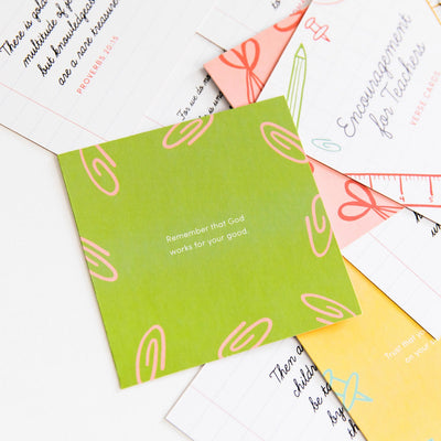 Encouragement For Teachers Verse Card Set