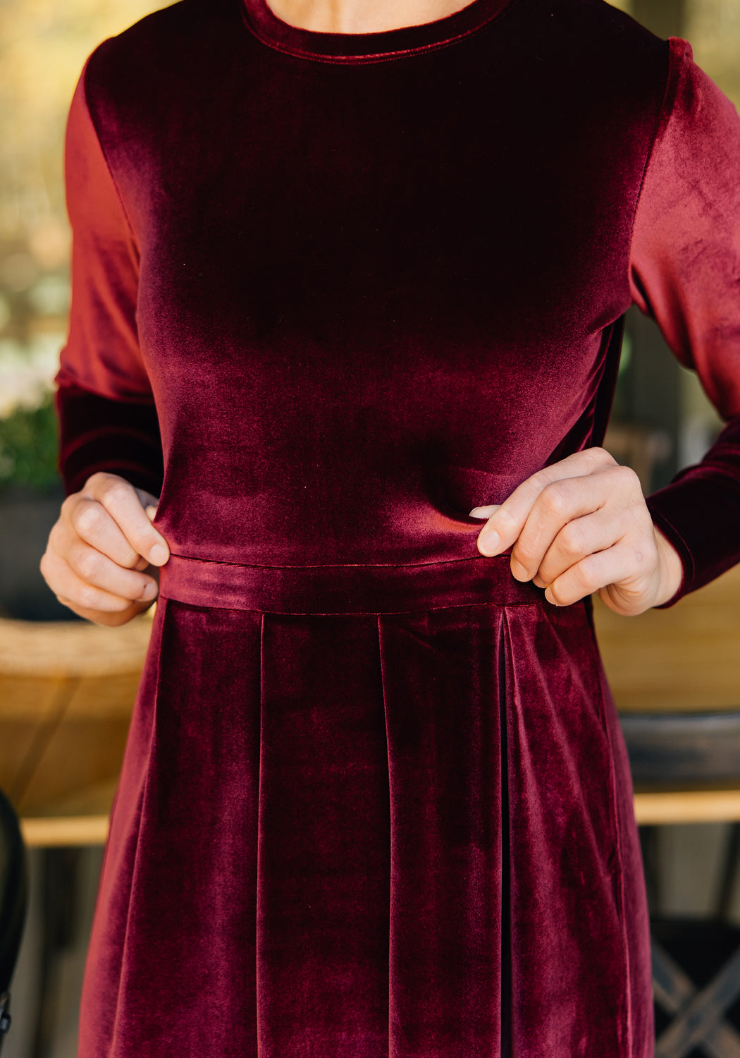 burgundy velvet dress women 'Flora' Maxi line silhouette Kaiia exclusive double layered Size:(UK 20) (US 16) (EU 48) (3XL) length:Maxi Dresses