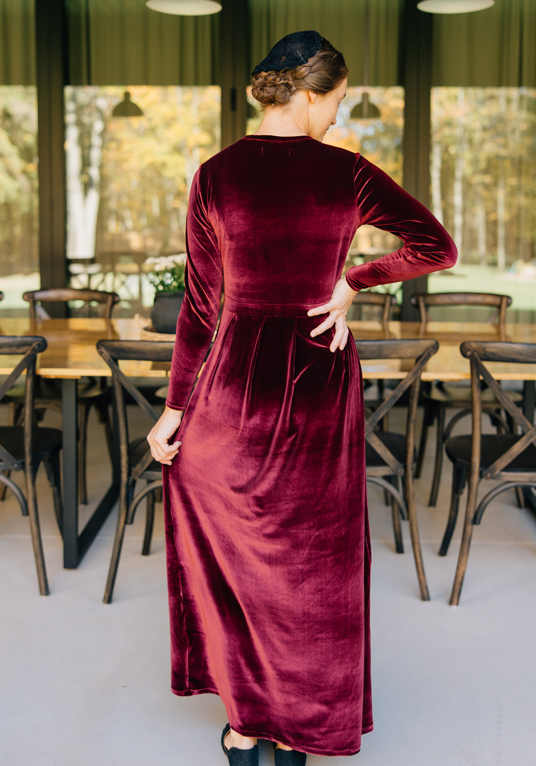 Velvet maxi store dress