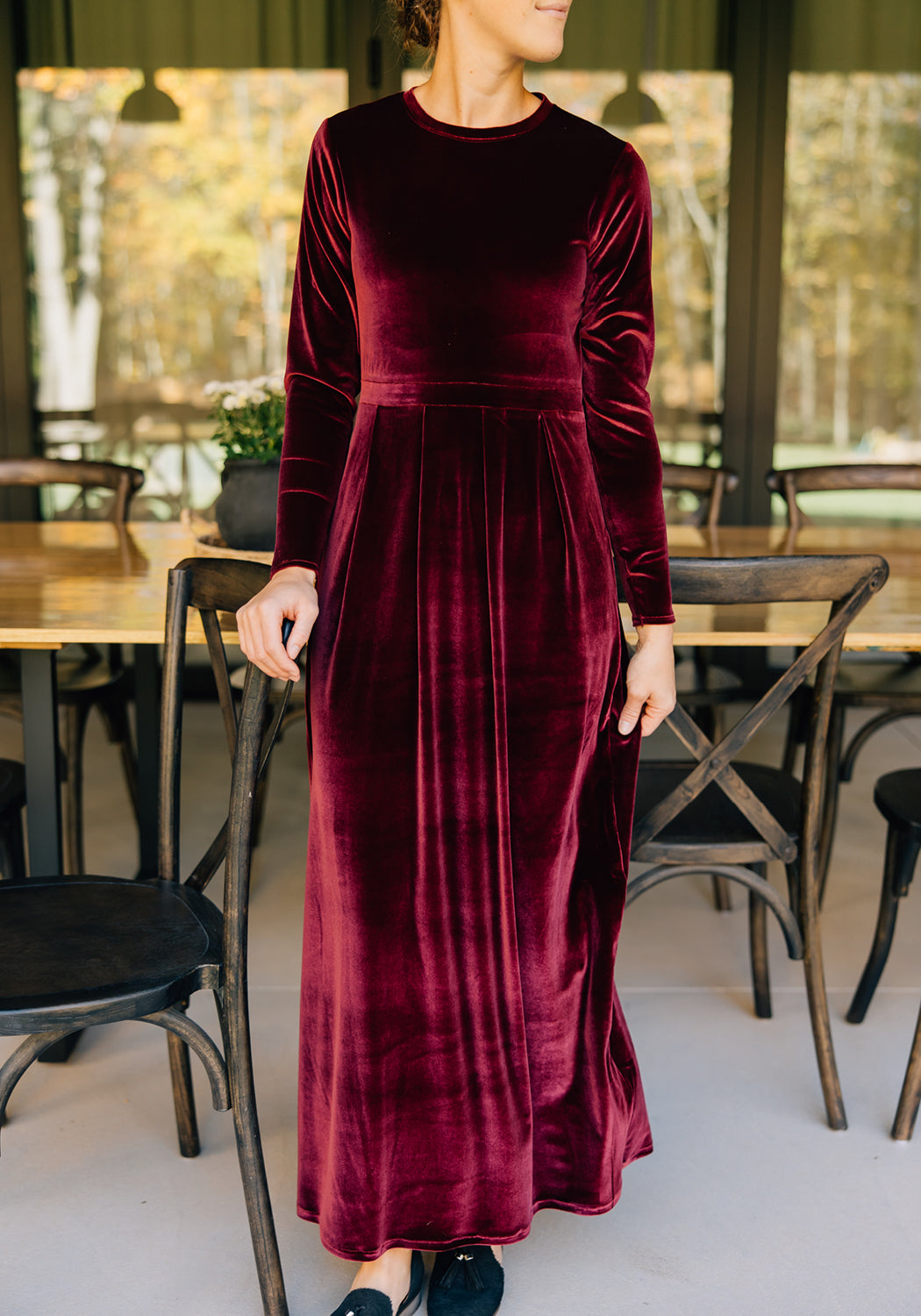 'Flora' Velvet Maxi Dress