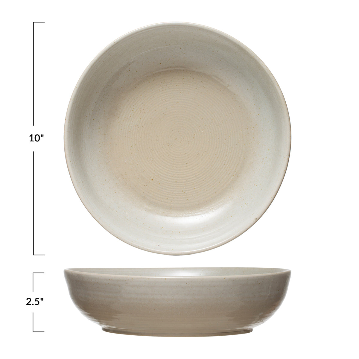 French White Speckle Serving Bowl