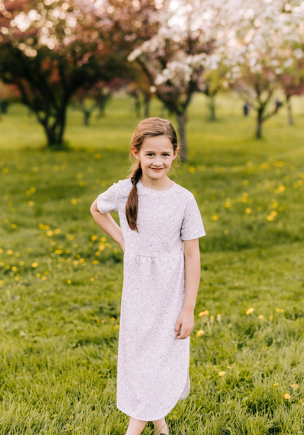 girls midi dresses 'Maggie' Floral Knit Dress Choose an Assorted Size Range, or 1 Size::X-Large aged children suitable for Slip Short for Under color:champagne