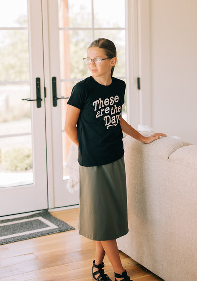 Girls 'Zoey' Skort in Dusty Olive