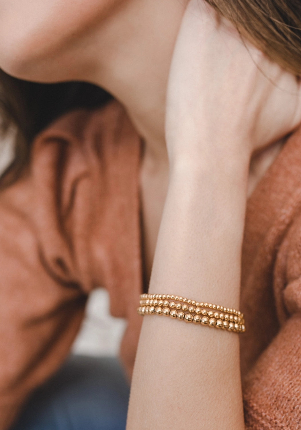 Gold Filled Bead Stretch Bracelet
