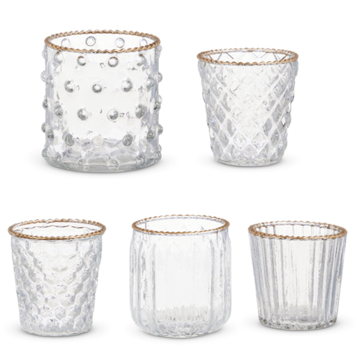 Gold Rimmed Glass Votives