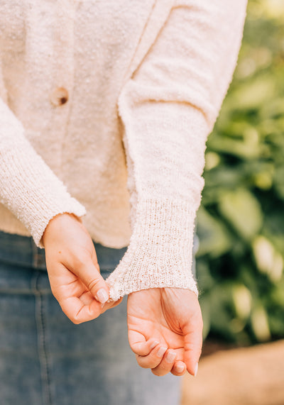 'Hannah' Drop Shoulder Button Down Cardigan