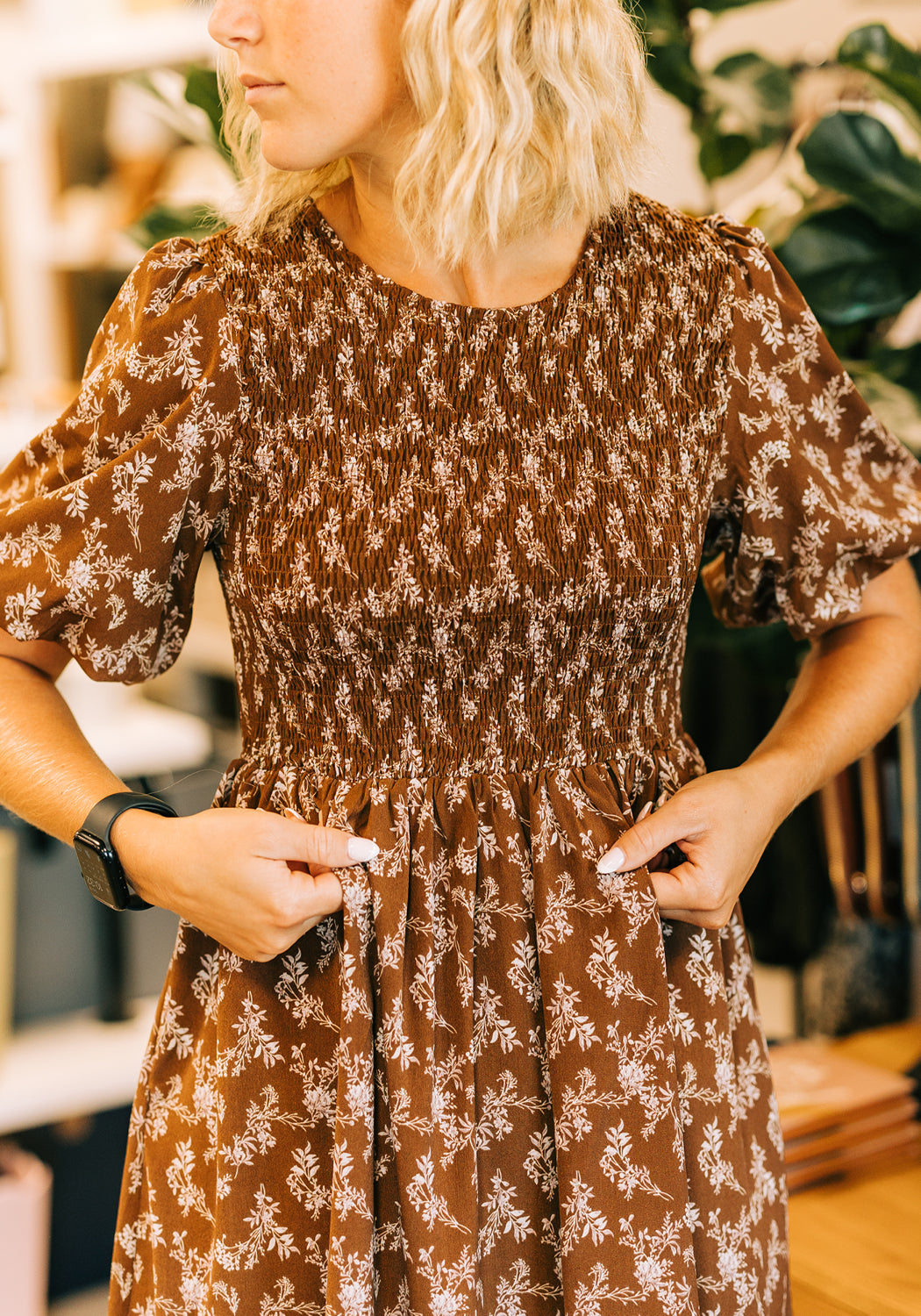 'Haven' Smocked Top Fall Floral Dress