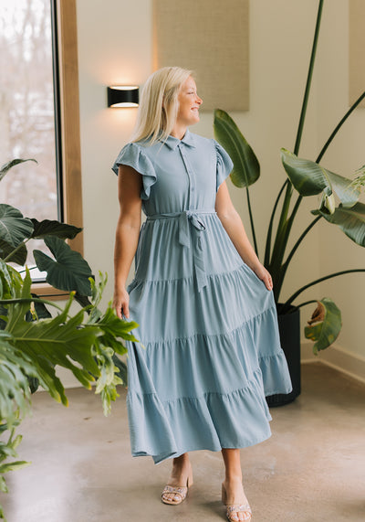 Hazel' Button Down Midi Dress – Grace and Joy Company