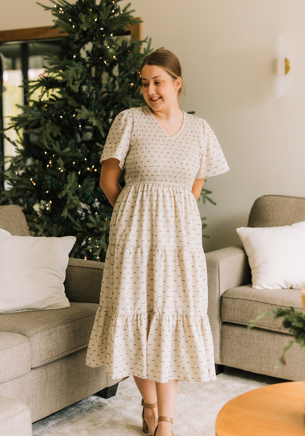 'Hazel' Linen Dress in Cream