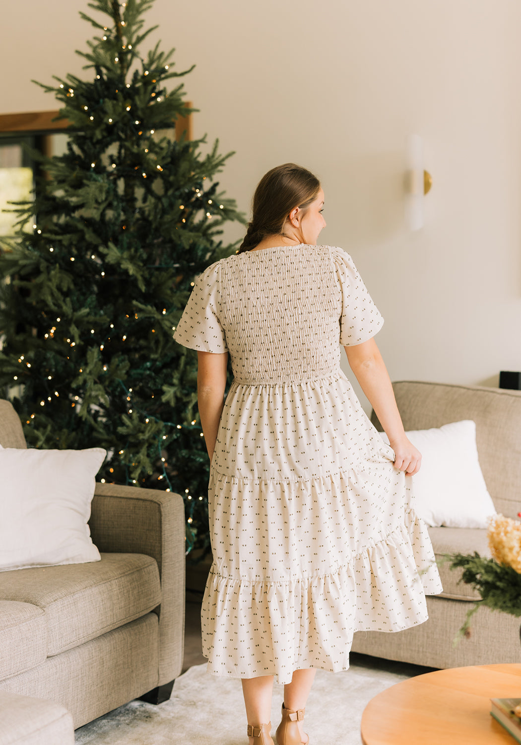 'Hazel' Linen Dress in Cream