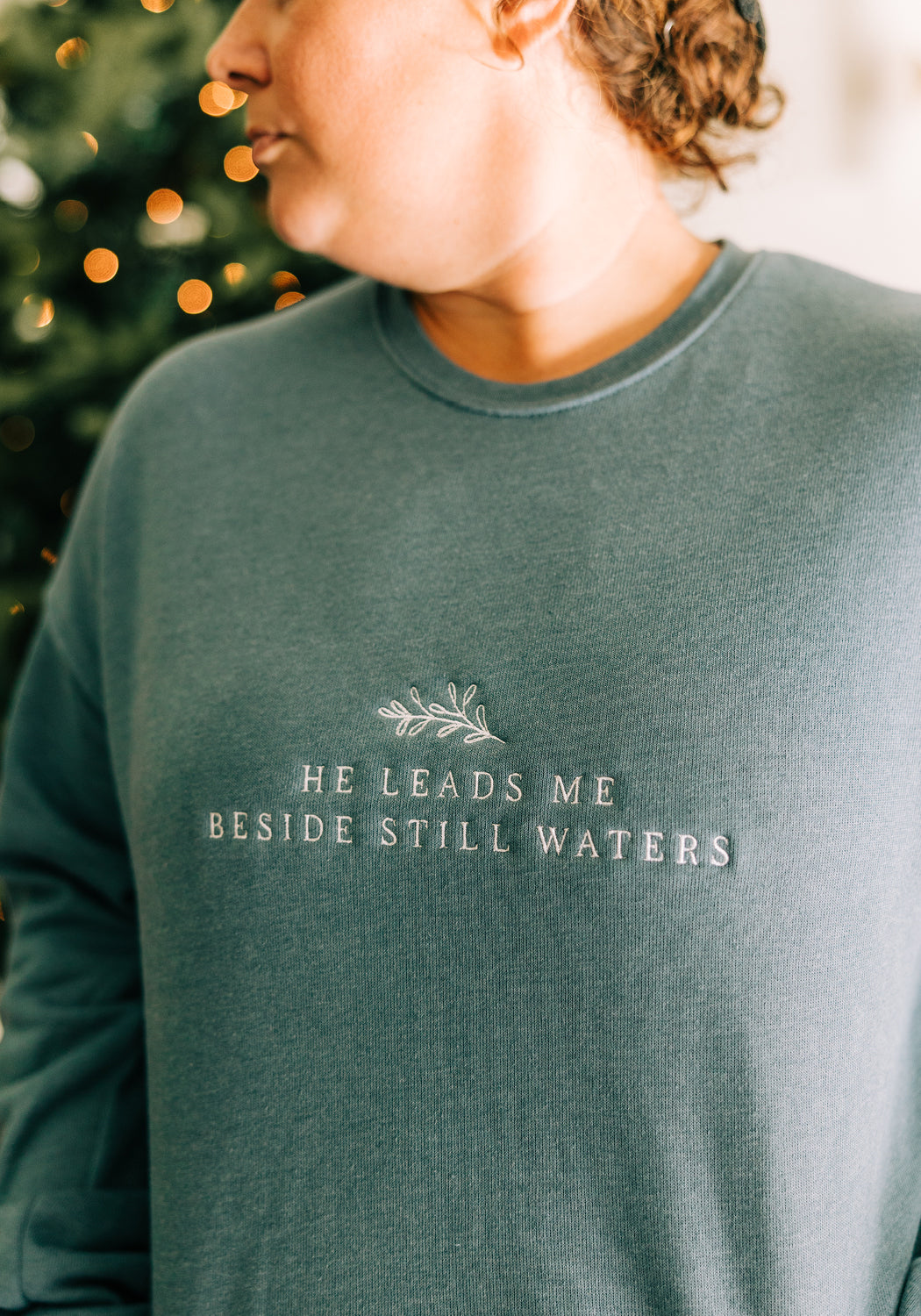 'He Leads me Beside Still Water' Pullover