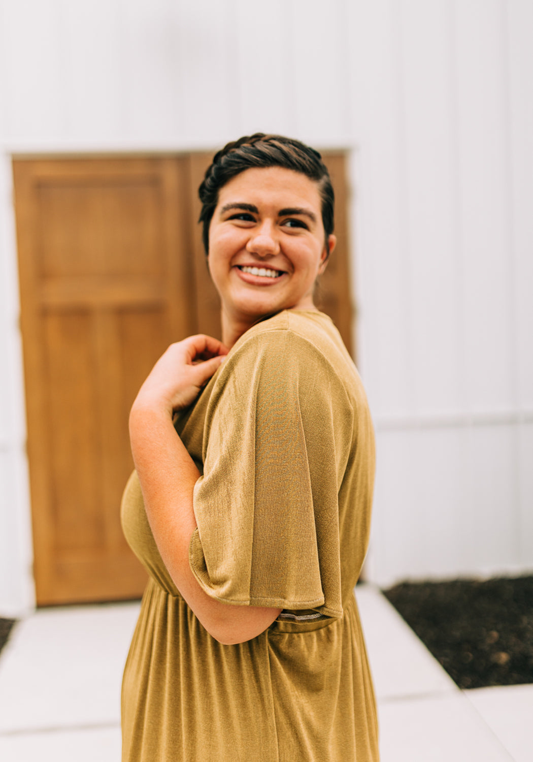 'Iris' Flutter Sleeve Maxi Dress