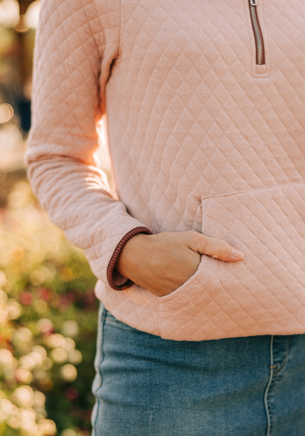 'Ivy' Quilted Half Zip-Up Pullover