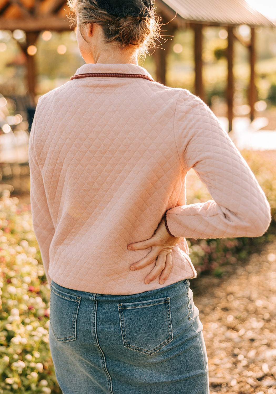 'Ivy' Quilted Half Zip-Up Pullover